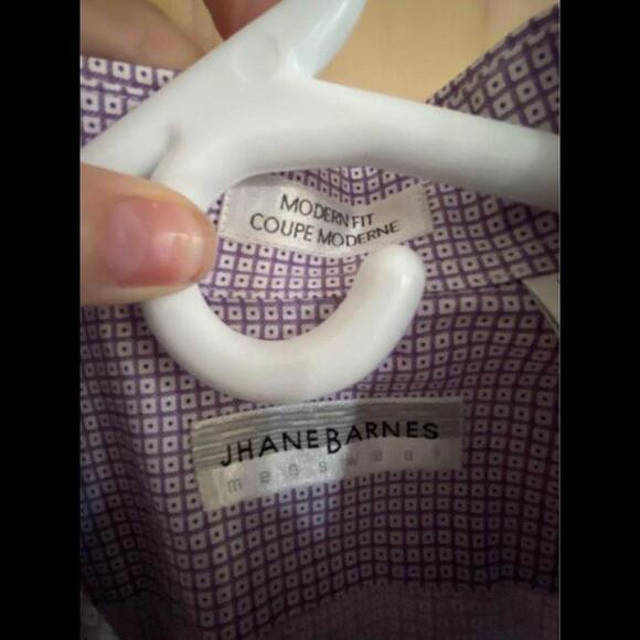 Men’s JHANE BARNES modern fit button shirt. No size. NWOT. Measurements below. - Picture 4 of 5